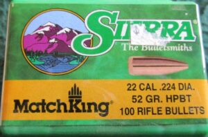 SIERRA MATCHKING .224 DIA 52 GRAIN HPBT #1410..........NEW!!