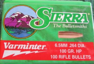 SIERRA VARMINTER 6.5MM .264 DIA. 100 GRAIN HOLLOWPOINTS....100 PACK...NEW!!