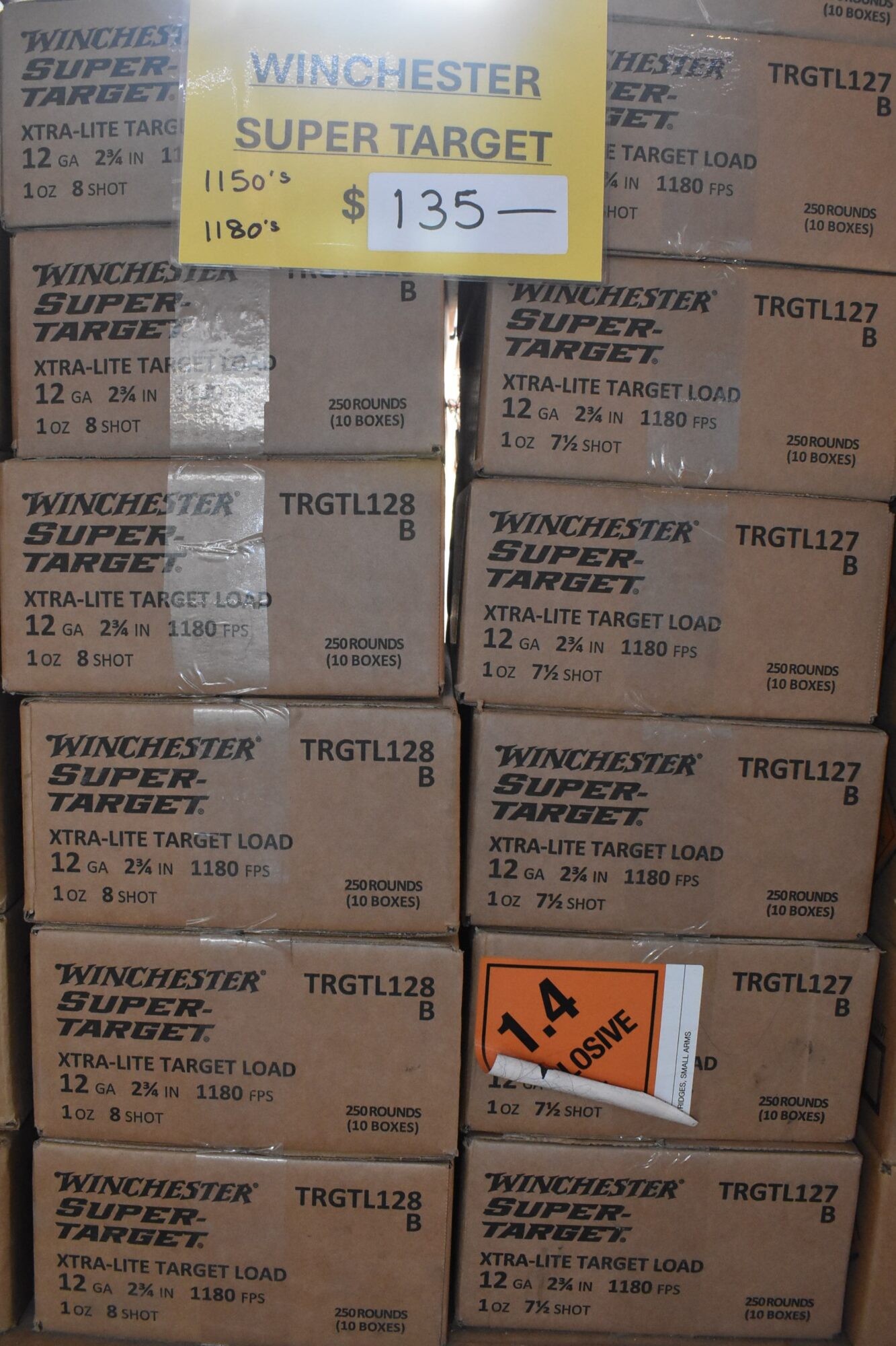 WINCHESTER SUPER TARGET SHOTGUN SHELLS 1150 & 1180 7.5 & 8 SHOT